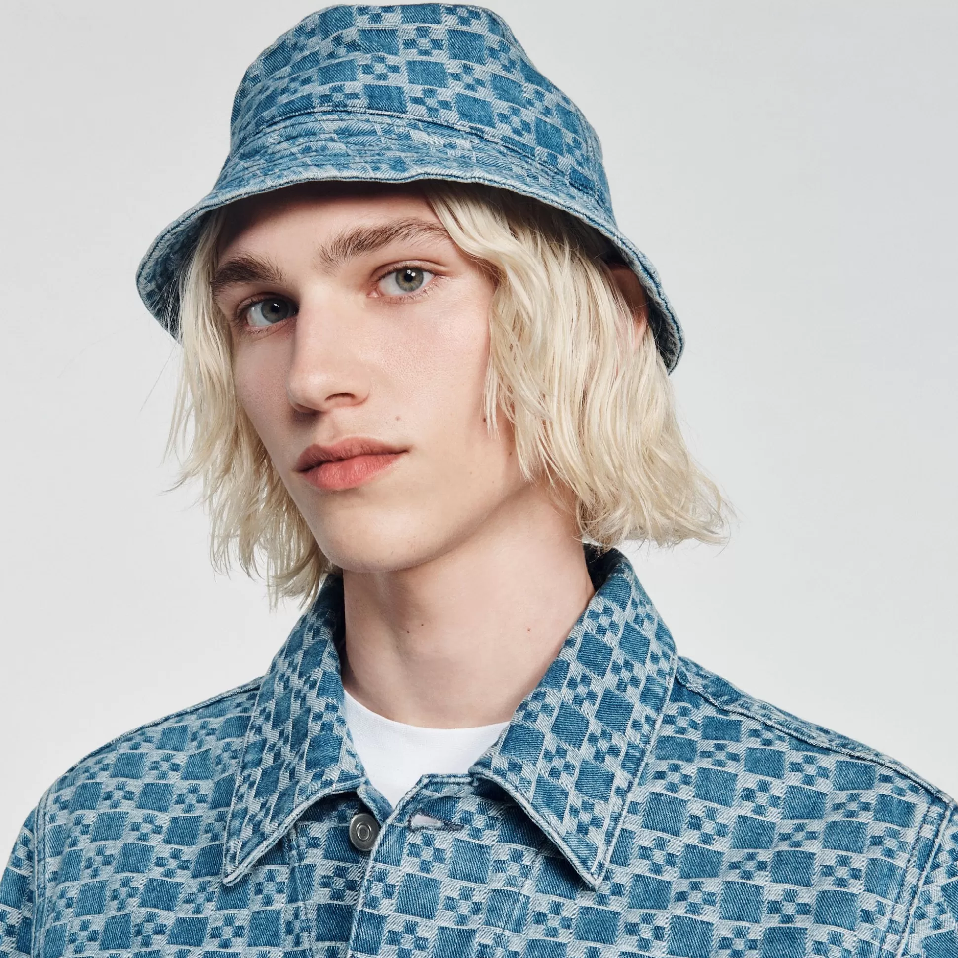 Cheap Cappello In Denim Square Cross Uomo Berretti E Bob