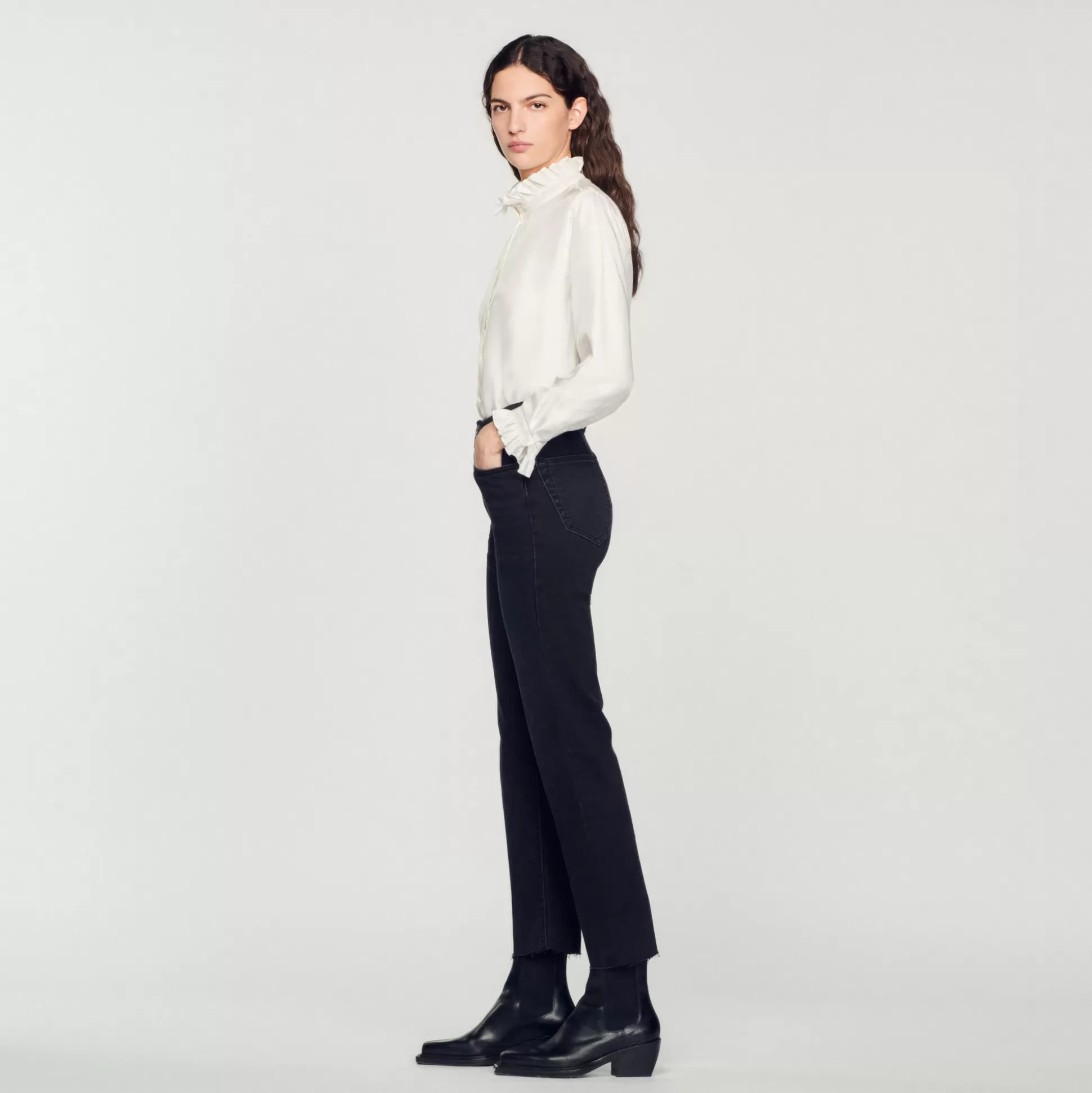 Best Sale Jeans Dritti A Taglio Vivo Donna Jeans
