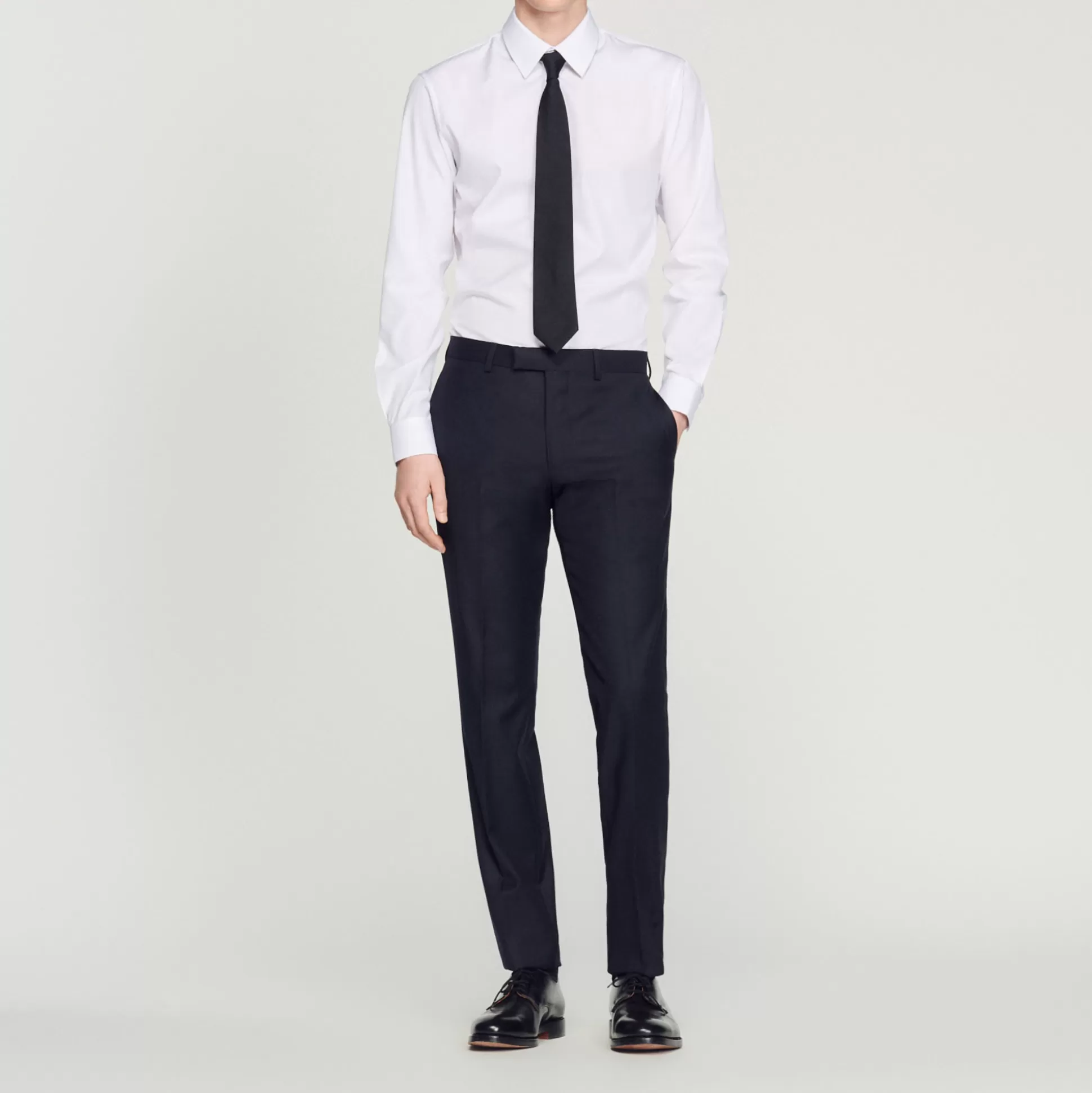 Cheap Pantaloni Da Completo In Lana Stretch Uomo Abiti & Smoking