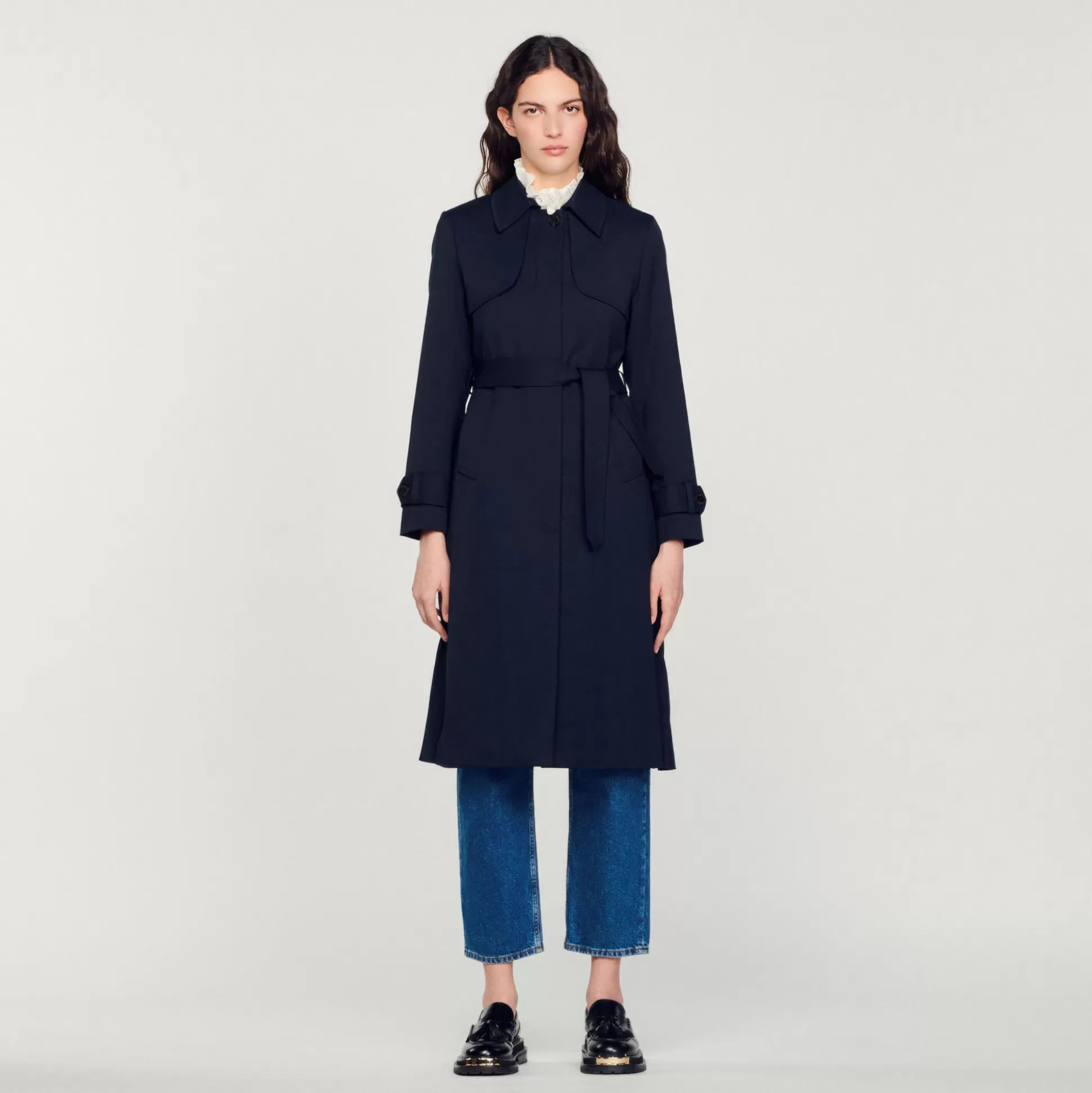 Fashion Trench Con Inserto Plissettato Donna Cappotti