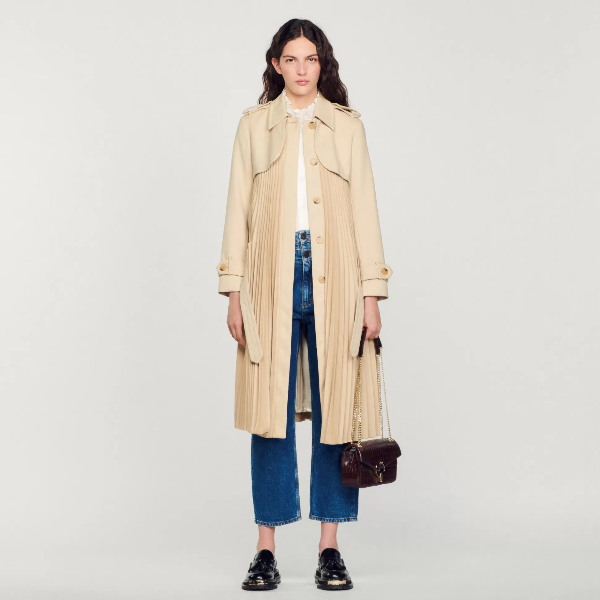 Hot Trench Plissettato Con Cintura Donna Cappotti